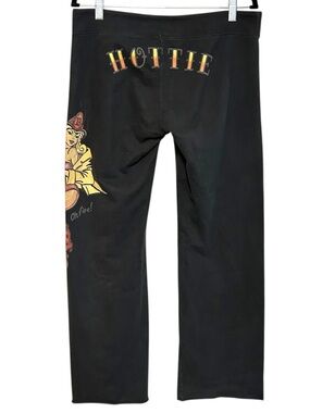 Y2K Lucky brand S-L sweatpants tattoo  pin up firewoman graphic “HOTTIE” on butt